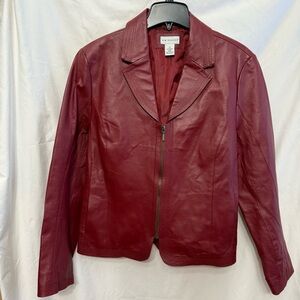 Kim Rogers Women's Burgundy Leather Jacket, XL